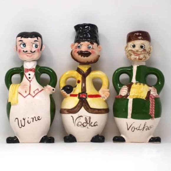 Davar Pro Originals Other - SOLD! - Rare Set of 3 Wine and Vodka Liquor Decanters, Davar Pro Originals